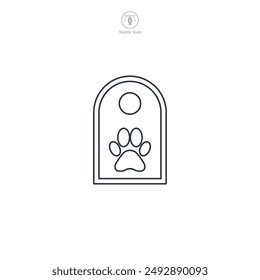 Icono de puerta de mascota Ilustración vectorial aislada sobre fondo blanco