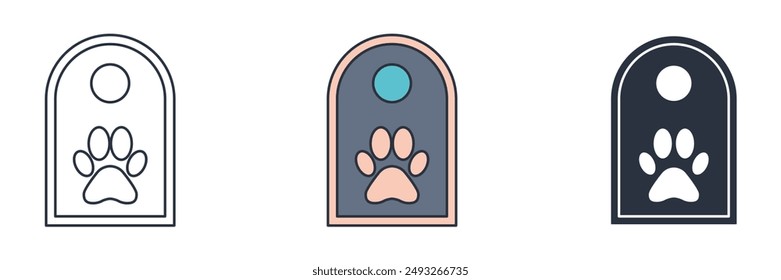 Pet Door icon symbol vector illustration isolated on white background
