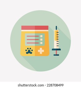 Pet drug flat icon with long shadow,eps10