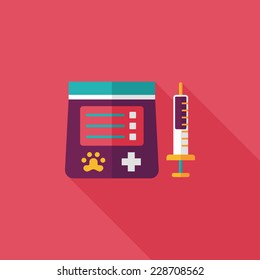 Pet drug flat icon with long shadow,eps10