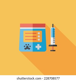 Pet drug flat icon with long shadow,eps10