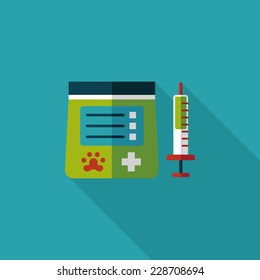 Pet drug flat icon with long shadow,eps10