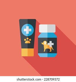 Pet drug flat icon with long shadow,eps10