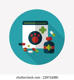 Pet drug flat icon with long shadow,eps10