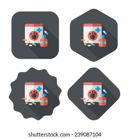 Pet drug flat icon with long shadow, eps10