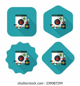 Pet drug flat icon with long shadow, eps10