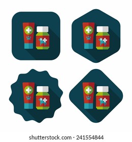 Pet drug flat icon with long shadow,eps10