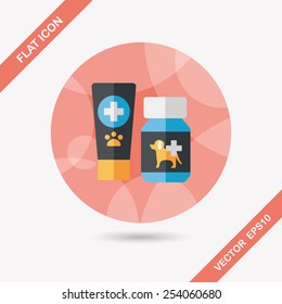 Pet drug flat icon with long shadow,eps10