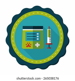Pet drug flat icon with long shadow,eps10