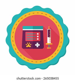 Pet drug flat icon with long shadow,eps10