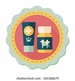 Pet drug flat icon with long shadow,eps10