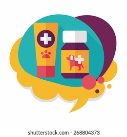 Pet drug flat icon with long shadow,eps10