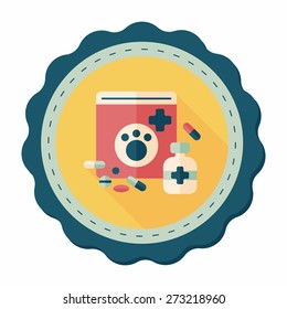 Pet drug flat icon with long shadow,eps10
