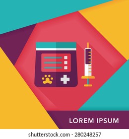 Pet drug flat icon with long shadow,eps10