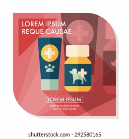 Pet drug flat icon with long shadow,eps10