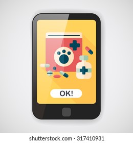 Pet drug flat icon with long shadow,eps10