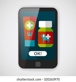 Pet drug flat icon with long shadow,eps10