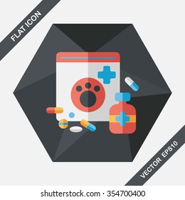 Pet drug flat icon with long shadow,eps10