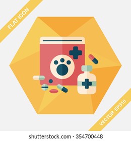 Pet drug flat icon with long shadow,eps10