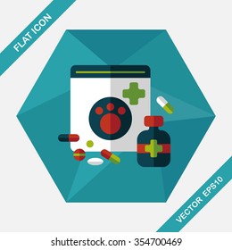 Pet drug flat icon with long shadow,eps10