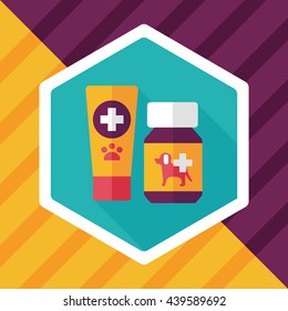 Pet drug flat icon with long shadow,eps10