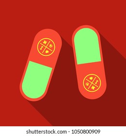 Pet drugs, vitamins. Outline vector illustration isolated on background for advertising banners, flyers, posters and other items.