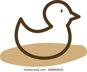 Pato mascota, ilustración, vector, sobre fondo blanco.