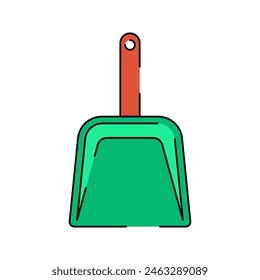 Pet Dustpan Illustration Flat Design Style