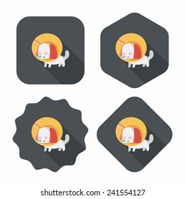 Pet Elizabethan collar flat icon with long shadow,eps10