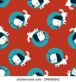 Pet Elizabethan collar flat icon,eps10 seamless pattern background