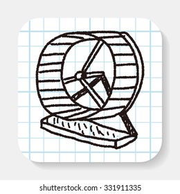 Pet exercise wheel doodle