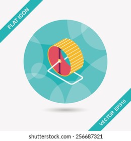 Pet exercise wheel flat icon with long shadow,eps10