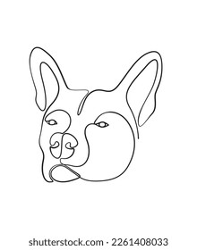 Pet face one line art illustration, VICTOR DRAWING, print file , EPS 10 