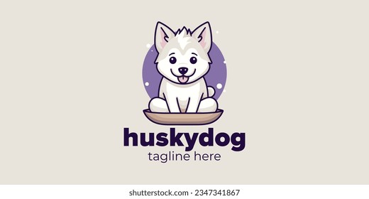 Pet Fashion Brand Chic: Vector Logo Featuring Siberian Husky