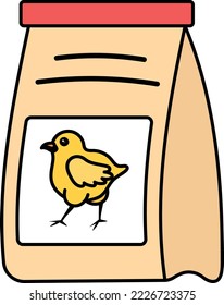 Pet Feed Box Concept, Chicks Grain Packet vector color icon design, Poultry farming symbol, Meat or Eggs Production Sign, Protein and farmyard equipment stock illustration