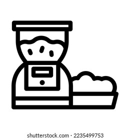 pet feeder line icon illustration vector graphic