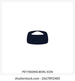 Pet Feeding Bowl Icon solides Vektorsymbol mit einem fetten, minimalen Design. Geeignet für Präsentationen, Websites, Apps, Infografiken und verschiedene digitale oder gedruckte Projekte.