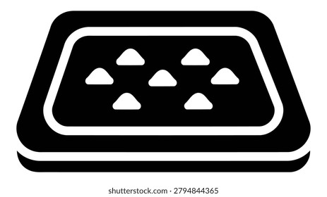 Pet Feeding Mat Tray icon representing pet feeding mat tray usage and function, suitable for pet care, veterinary, and animal supply related designs.