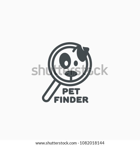 Pet finder logo design template. Vector illustration.
