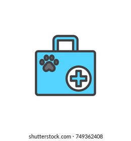 Pet first aid filled outline icon, line vector sign, linear colorful pictogram isolated on white. Symbol, logo illustration. Pixel perfect vector graphics