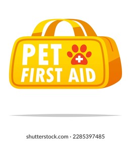 Pet first aid kit vector isolated illustration