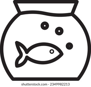 Pet Fish Acticity Outline Icon
