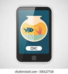 Pet fish bowl flat icon with long shadow,eps10