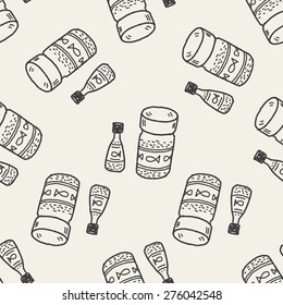 Pet fish feed  doodle seamless pattern background