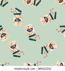 Pet fish feed flat icon, eps10 seamless pattern background