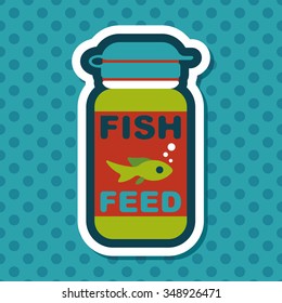 Pet Fish Feed Flat Icon With Long Shadow, Eps10