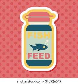 Pet fish feed flat icon with long shadow, eps10