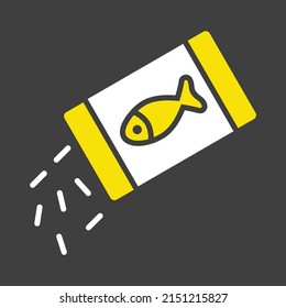 Pet fish feed vector glyph icon. Pet animal sign. Graph symbol for pet and veterinary web site and apps design, logo, app, UI