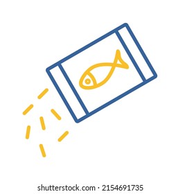 Pet fish feed vector isolated icon. Pet animal sign. Graph symbol for pet and veterinary web site and apps design, logo, app, UI