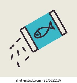 Pet Fish Feed Vector Isolated Icon. Pet Animal Sign. Graph Symbol For Pet And Veterinary Web Site And Apps Design, Logo, App, UI